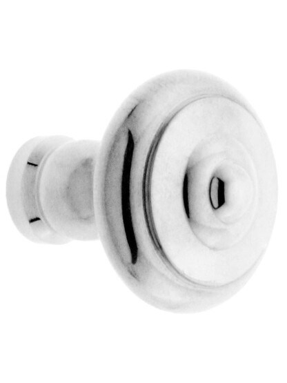 Small Mid-Century Style Cabinet Knob - 1 inch Diameter in Polished Nickel.